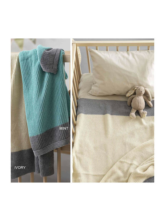 Palamaiki Blanket Nursery Swaddling Blankets Bicolor Knitted Beige 75x110cm