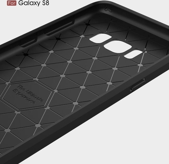 Hurtel Tech Protect Carbon Задна корица Силикон Черен (Galaxy S8)