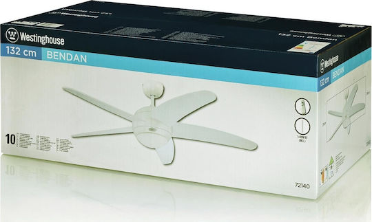Westinghouse Bendan Ceiling Fan 132cm With White Light Fixture