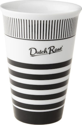 Dutch Rose To Go Stripe Glas Thermosflasche Gray mit Stroh 174268