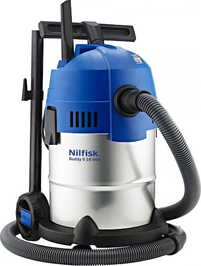 Nilfisk Buddy II 18 Σκούπα Υγρών / Στερεών 1200W με Ανοξείδωτο Κάδο 18lt
