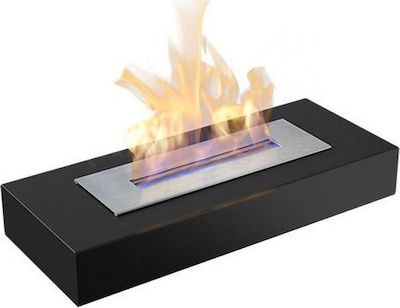 Kratki India Tuv Indoor Floor Bioethanol Fireplace Black 49x21.5x8.5cm