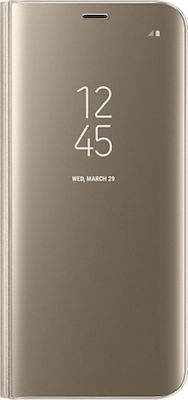 Hurtel Clear View Plastic Book Gold (Galaxy S9+)