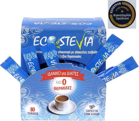 EC Stevia с еритритол Стевия Прах 80 Пръчки