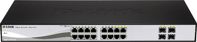 D-Link DGS-1210-16 Verwaltet L2 Switch mit 12 Ports Gigabit (1Gbps) Ethernet und 4 SFP Ports