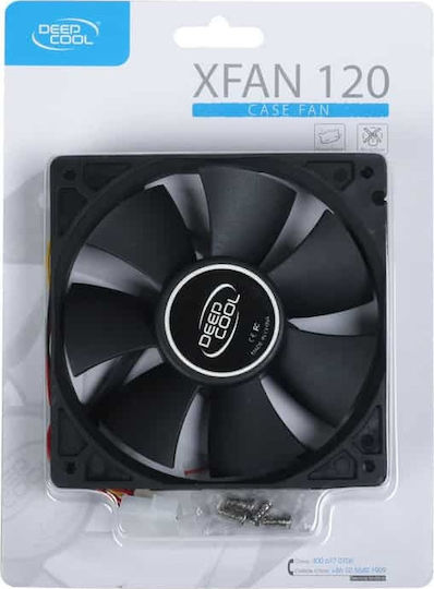 Deepcool XFAN 120 Ventilator Pentru Carcasă (1300rpm / 43.56cfm) Fără Iluminare LED și Conexiune 3-Pin / Molex Cu 4 Pini