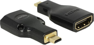 DeLock Konverter Mikro-HDMI männlich zu HDMI weiblich Schwarz (65664)