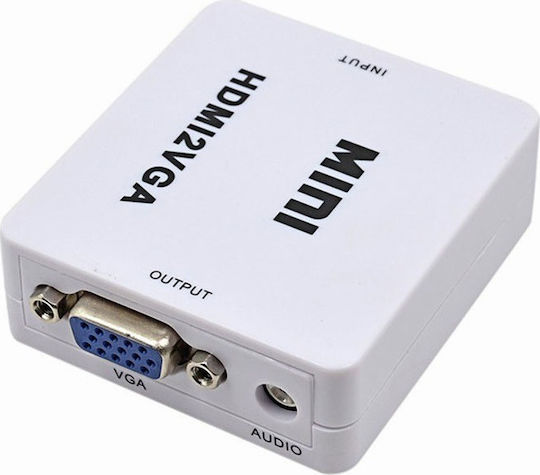 Anga Μετατροπέας HDMI female σε VGA female Λευκό 1τμχ 371-082