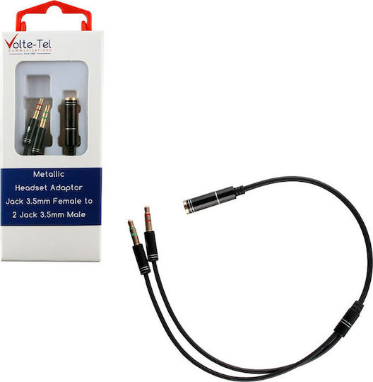 Volte-Tel 3.5mm 2x Male to 3.5mm Female Converter Silver 1 Piece