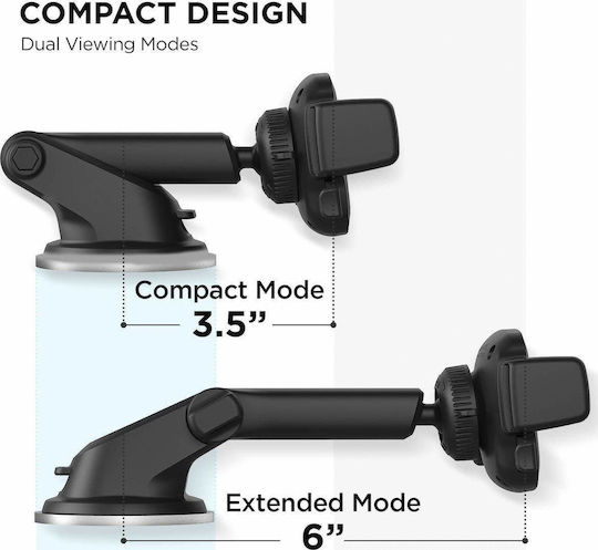 iOttie Βάση Κινητού Αυτοκινήτου Easy One Touch 4 Mini Dash & Windshield Mount με Ρυθμιζόμενα Άγκιστρα