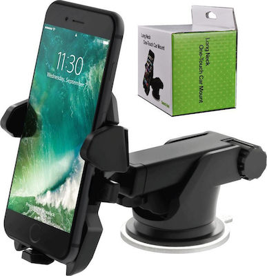 Mobile Phone Holder Car Long Neck Στήριξης Κινητού with Adjustable Hooks Black