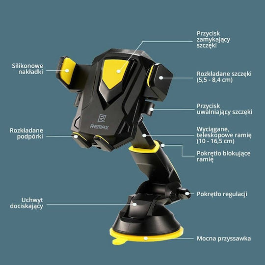 Remax RM-C26 Auto Handyhalterung mit verstellbaren Haken Schwarz