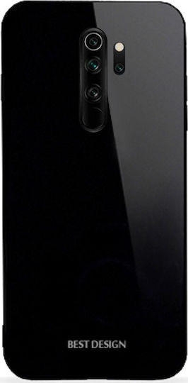 Forcell Glass Back Cover Πλαστικό Μαύρο (Redmi Note 8 Pro)