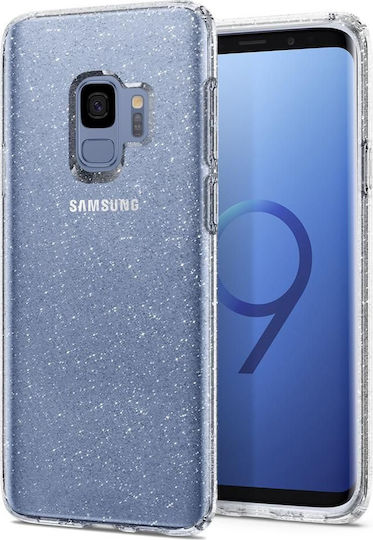 Spigen Liquid Crystal Glitter Задна корица Силикон Прозрачен (Галакси С9)