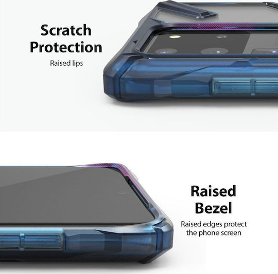 Ringke Fusion-X Back Cover Σιλικόνης 2mm με Λουράκι Μπλε (Galaxy S20 Ultra)