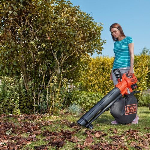 Black & Decker Handheld Leaf Blower / Vacuum 36V with 1 Battery 2.5Ah & Maximum Air Speed 270km/h