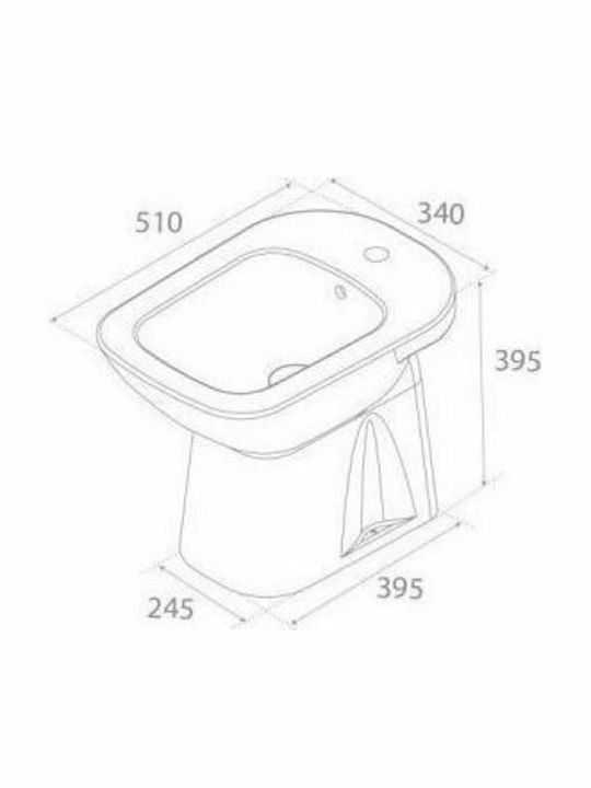 Cerastyle Bidet Boden 36x50.8cm Weiß