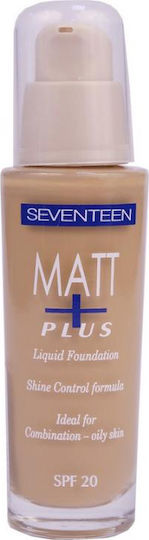 Seventeen Matt Plus Лилаво/бяло SPF20 04 Средно бежово 30мл