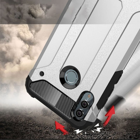 Hurtel Umschlag Rückseite Kunststoff Silber (Huawei P Smart 2019 / Ehre 10 Lite)