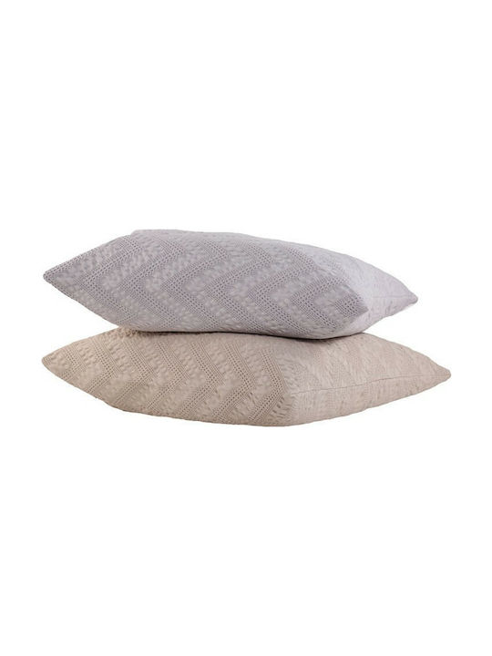 Nef-Nef Homeware Sofa Cushion Felix from 100% Cotton Light Grey 50x50cm.