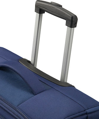 American Tourister Heat Wave Spinner Mittlerer Reisekoffer Weichschalen Marineblau mit 4 Räder Höhe 68cm