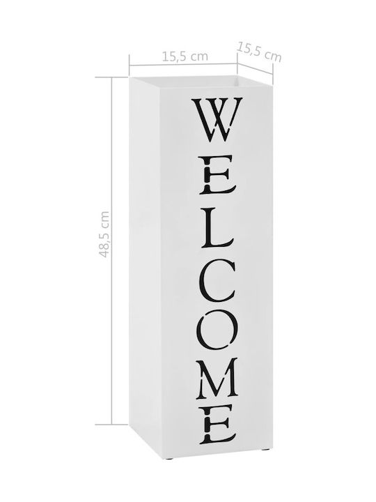 vidaXL Welcome White 15.5x15.5x48.5cm