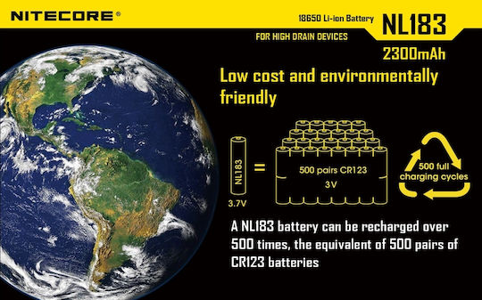 NiteCore NL1823 Презареждаща батерия 18650 Li-ion 2300mAh 3.7V 1бр