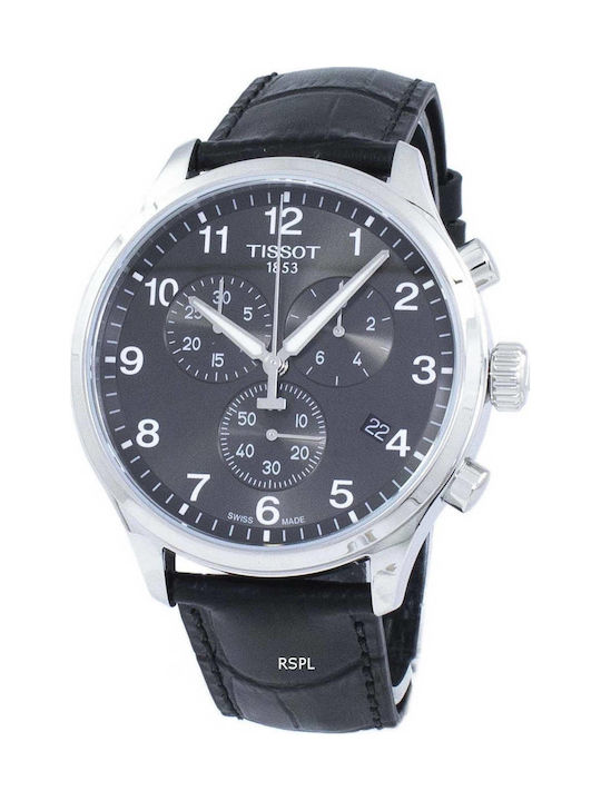 Tissot Chrono Xl Classic Herrenuhr 45mm Chronograph mit Schwarzem Lederriemen