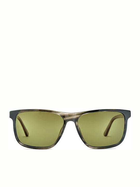 Etnia Barcelona Kohlm Men's Sunglasses with Brown Acetate Frame and Green Polarized Lenses