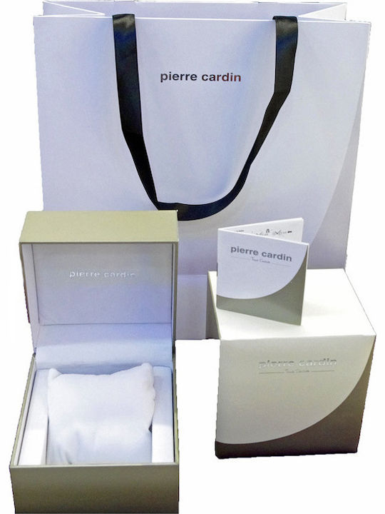 Pierre Cardin Champerret Multifunction Ανδρικό Ρολόι 44mm Χρονογράφος Μπαταρίας με Μαύρο Δερμάτινο Λουράκι