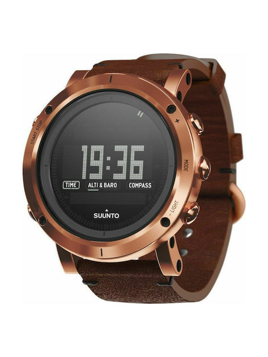 Suunto Digital Ceas Baterie cu Maro Brățară din piele SS021213000