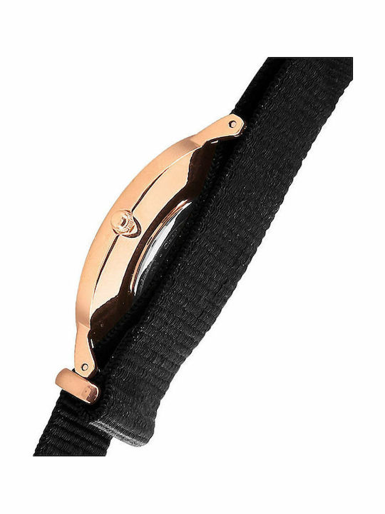 Daniel Wellington Classic Cornwall Men's Watch 40mm Battery with Black Fabric Strap