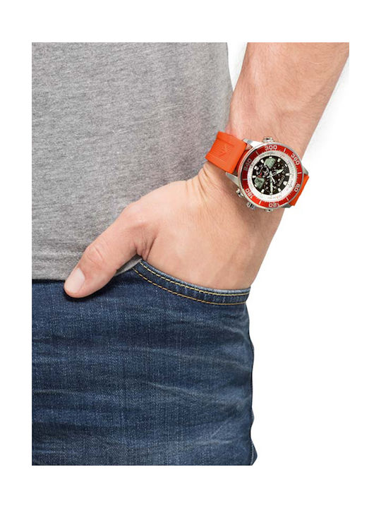 Citizen Promaster Marine Часовник Хронограф Eco - Drive с Оранжев Каучукова каишка