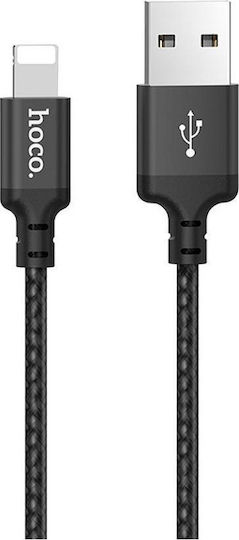 Hoco Braided USB to Lightning Cable Μαύρο 1m (X14)