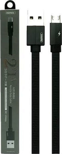 Remax Kerolla RC-094m Плетена / Равен USB 2.0 до микро USB кабел Черен 2м 1бр