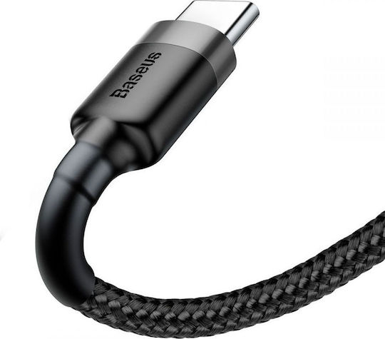 Baseus Cafule Braided USB 2.0 Cable USB-C Male - USB-A Black 0.5m CATKLF-AG1