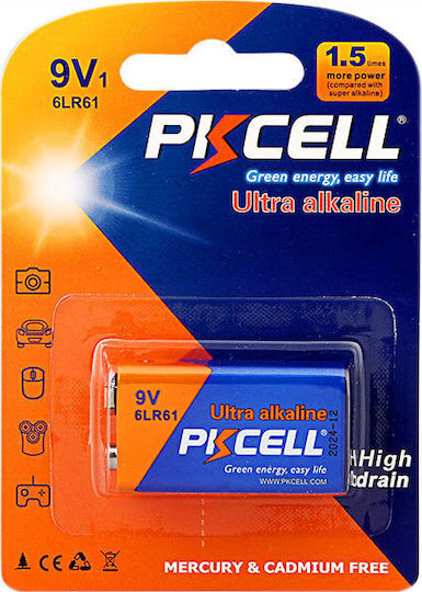 Pkcell Ultra Αλκαλική Μπαταρία 9V 1τμχ