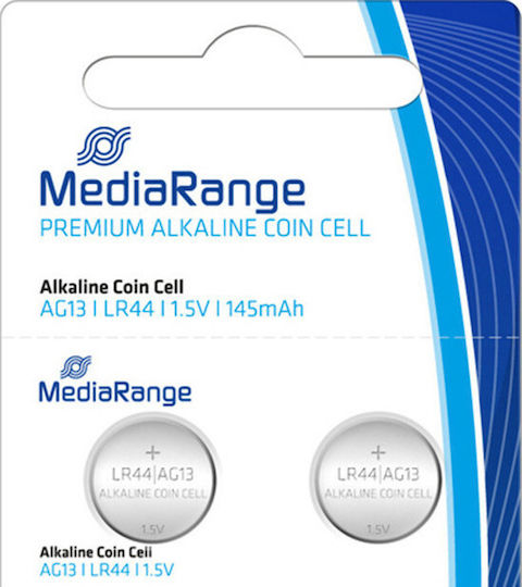 MediaRange Premium Alkaline Coin Cell AG13 Batterien Alkalisch LR44 1.5V 2Stück