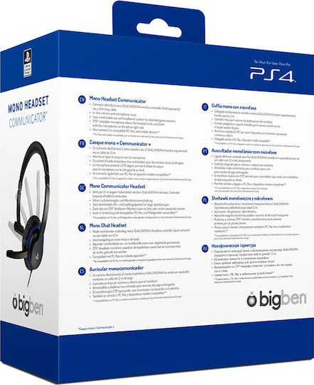 Bigben Interactive Mono headset Communicator Over Ear Gaming Headset cu conexiune 3,5mm Negru