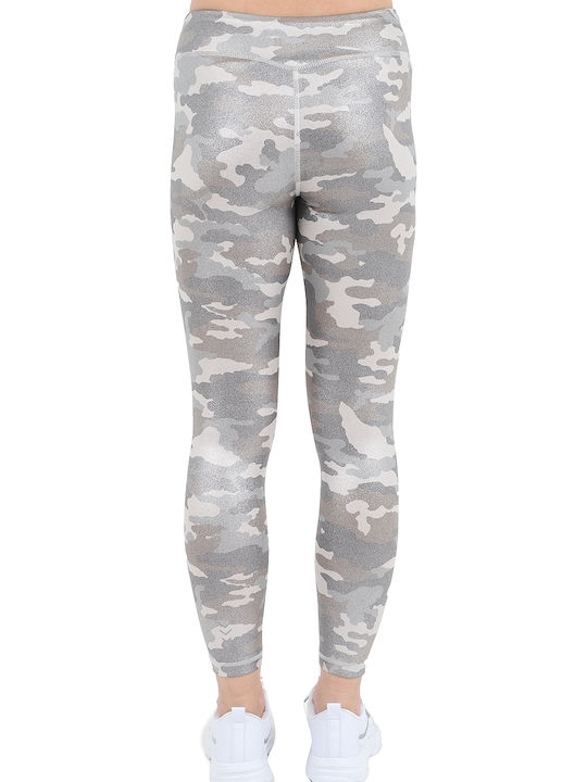 Camo Print 7/8 Täglich Frauen Gekürzt Leggings Silber
