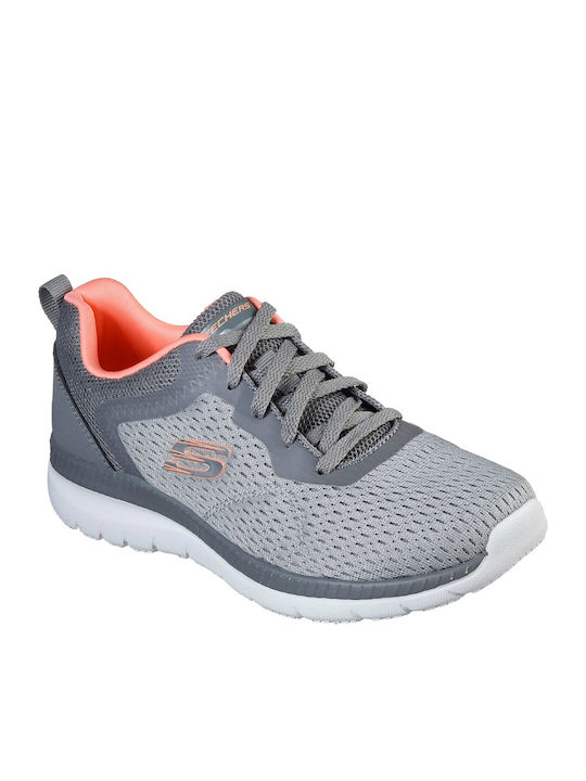 Engineered Mesh Lace-Up Sneakers Gray
