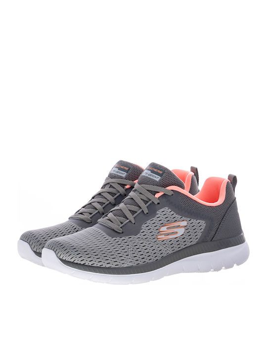 Engineered Mesh Lace-Up Sneakers Gray