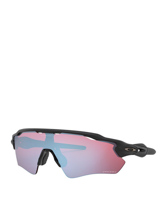 Oakley Radar Ev Path Herren Sonnenbrille mit Schwarz Kunststoff Gestell und Rot Spiegel Linse OO9208-97
