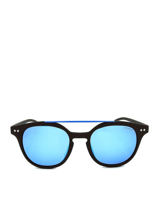 Polaroid Sonnenbrillen mit Schwarz Rahmen und Blau Polarisiert Spiegel Linse PLD1023/S DL5/JY