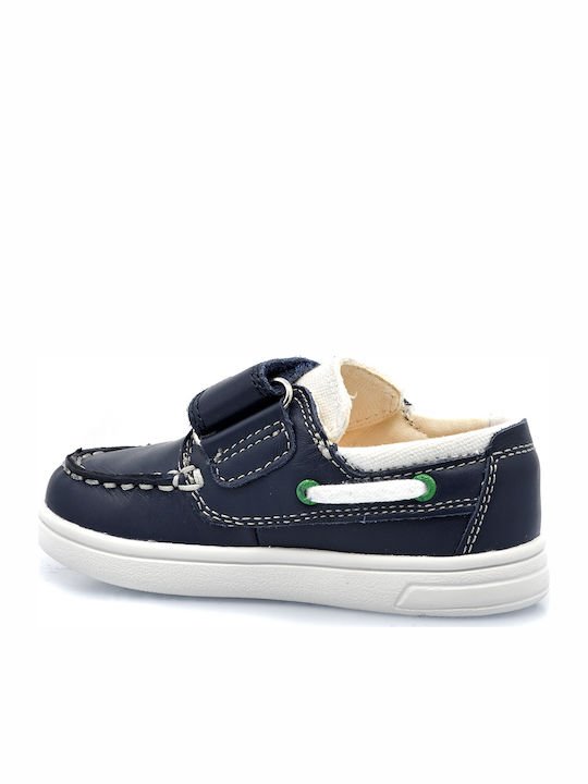 Boys Anatomic Leather Moccasins with Velcro DjRock Navy Blue B022CC 08510 C4211