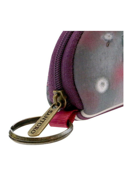 Santoro Mini Kids Wallet with Coins with Zipper & Keychain Purple