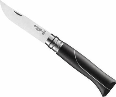 Opinel Limited Edition Ellipse N8 Taschenmesser Schwarz mit Klinge aus Stahl in Scheide