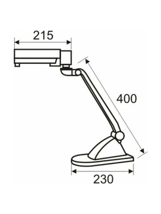 Aca Office Lamp with Foldable Arm for Socket E27 in Blue Color