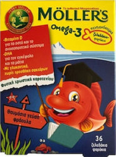 Moller's Omega-3 Fish Oil Suitable for Children 36 jelly beans Strawberry