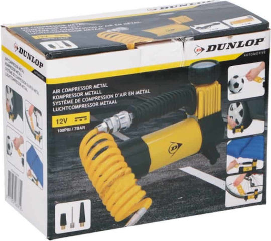 Dunlop Τρόμπα Αυτοκινήτου 100PSI με Καλώδιο Αναπτήρα 12V
